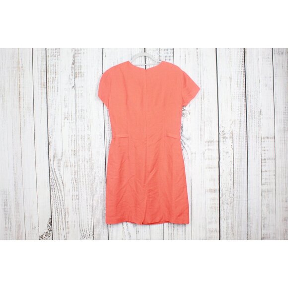 Geary Roark Orange Linen Rayon Sheath Dress Career Size 10 - Picture 6 of 12